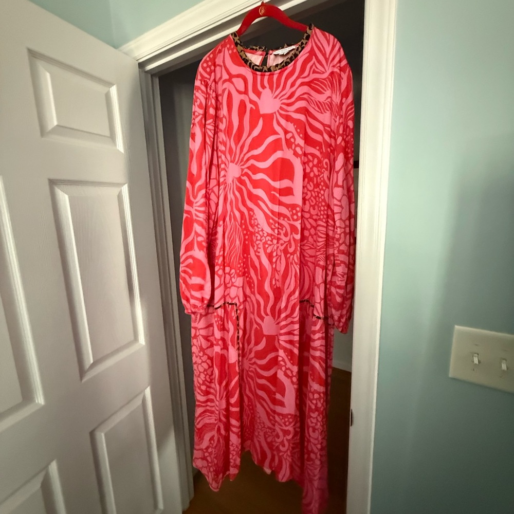 Never Fully Dressed Vibrant Pink Patterned Women's Dress